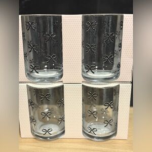 Cupcakes and Cashmere Acrylic Drinkware Glasses with Bows Set of 4